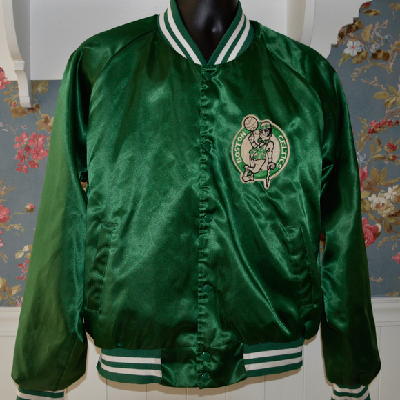 Chalk Line Other - Vtg Boston Celtics Satin Jacket Snap Up Leprechaun